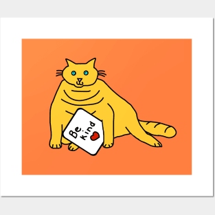 Kitty Cat says Be Kind Posters and Art